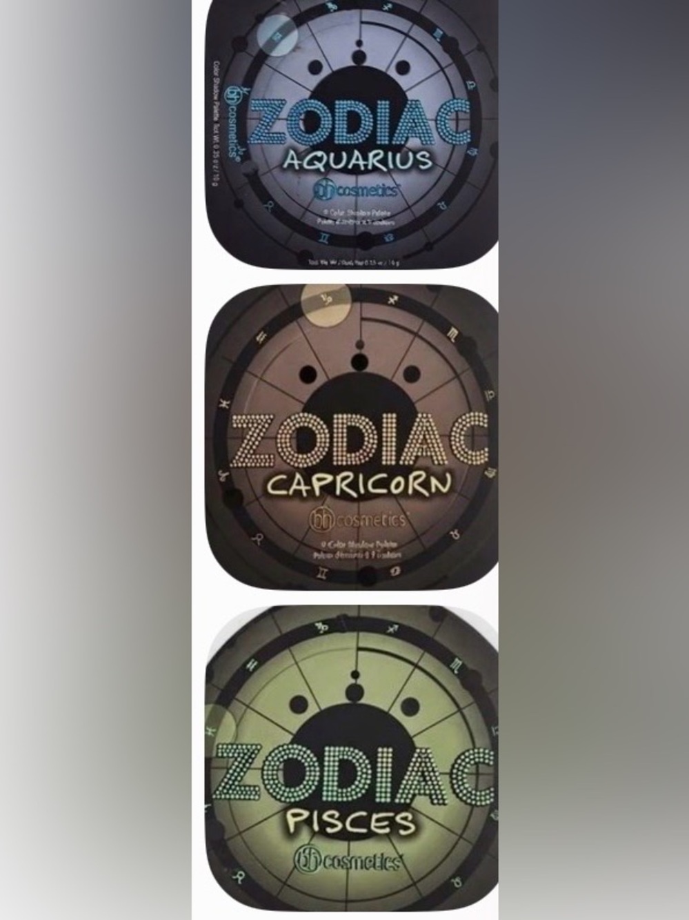 BUNDLE of 3 cosmetics zodiac eyeshadow bundle of 3